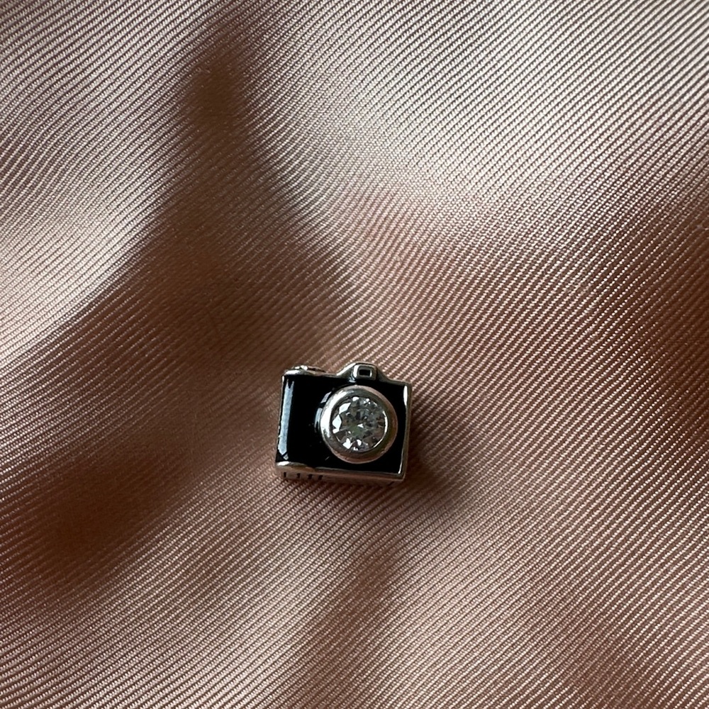 Pandora Black and Silver Camera Charm Bracelet
